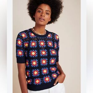 Anthropologie Scotch & Soda Lianne Crochet Sweater Tee - Small